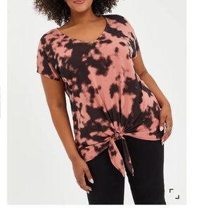 Tie-front Top Tie-dye